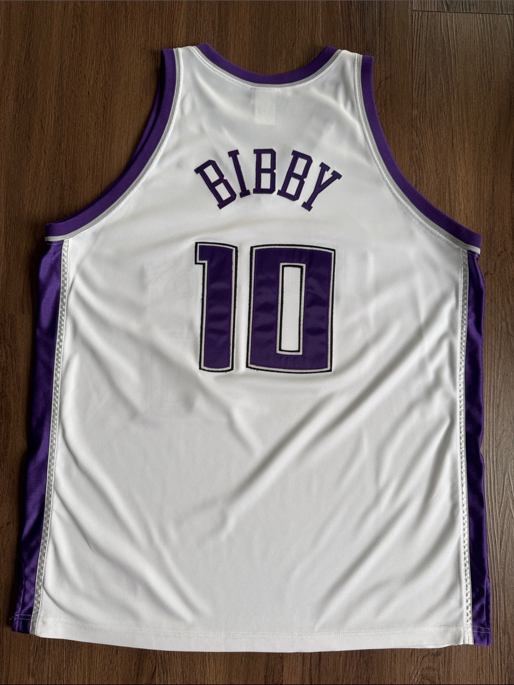 Vintage Authentic Reebok White & Purple Bibby Sacramento Kings Basketball Jersey - Picture 6 of 7